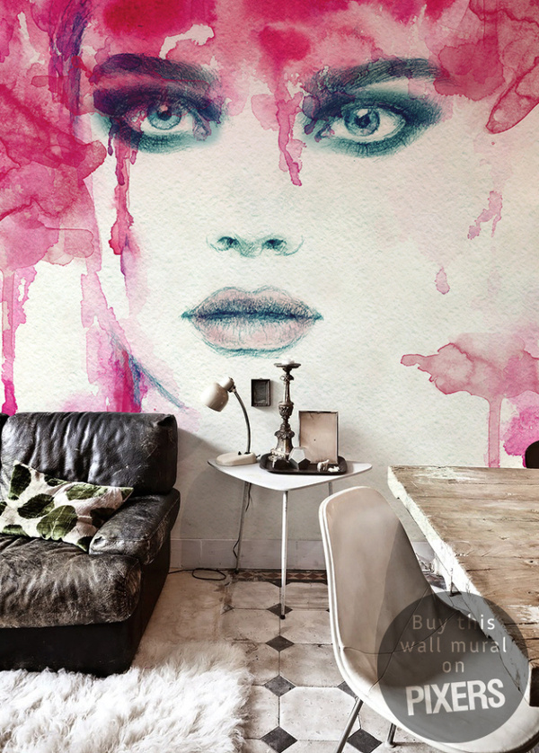 The explosion of passion #interior #mural #design #living #decor #home #wall #architecture #watercolor #room