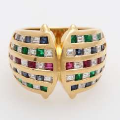 Ladies ring with. The color of precious stones and Diamit