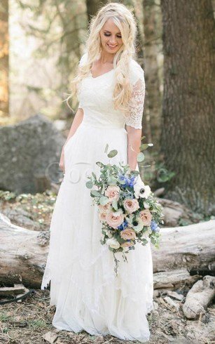 Robe de mariée classique mode sobre avec chiffon a plage