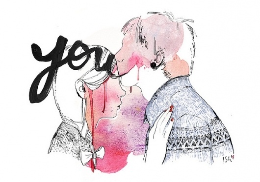 Bleeding love | Flickr - Photo Sharing! #isabelle #lovers #laydier #bleeding #watercolor #love