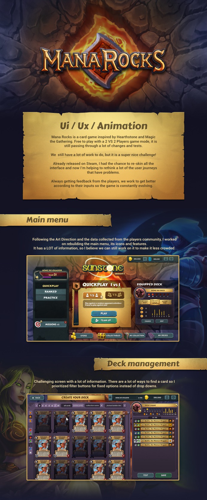 Mana Rocks – free to play card game
