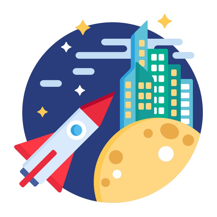 See more icon inspiration related to spaceship, space, rocket, travel, architecture and city, outer space, transportation, extraterrestrial, rockets, building, city, ship and transport on Flaticon.