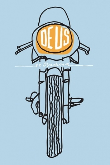 Deus Customs | Australia | Online Emporium of Goodness #yellow #illustration #blue #motorcycle #dues