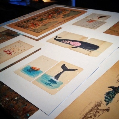 New pieces for an upcoming show in @theinvisibledog next month with @digbyandiona #oliver #jeffers