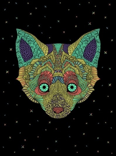 Intergalactic Animals on the Behance Network #bat #illustration #face #poster