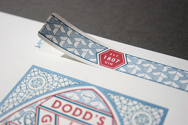 Dodd's gin letterpress label #label