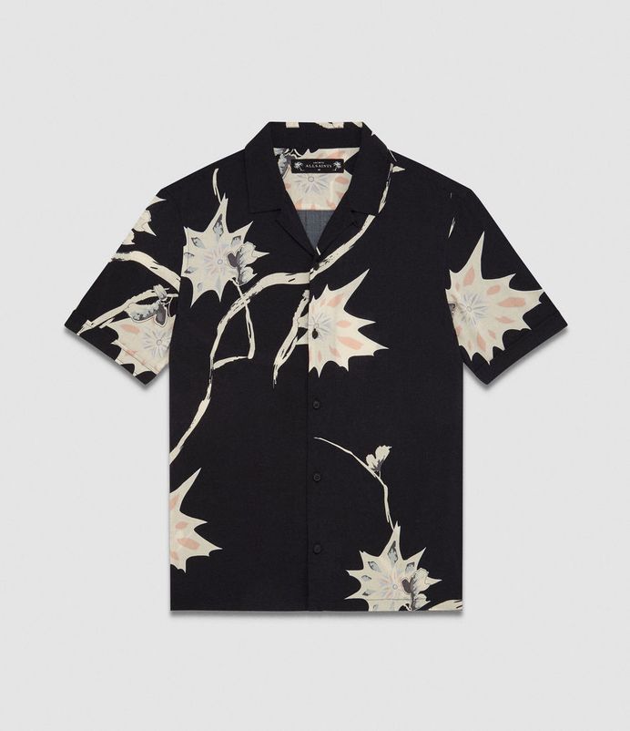 allsaints | https://www.us.allsaints.com/men/shirts/allsaints-mokapu-ss-shirt-black/?colour=451&category=11
