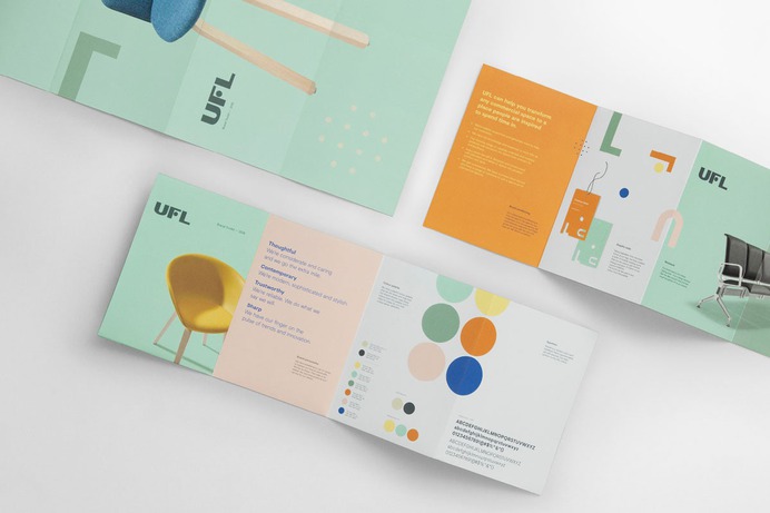 UFL furniture branding - Mindsparkle Mag UFL have been innovative leaders in the furniture market for over 30 years. They challenged Milk to re-fresh their brand and enhance the characteristics of quality, modernity and playfulness. #corporate #identity #branding #design #color #photography #graphic #design #gallery #blog #project #mindsparkle #mag #beautiful #portfolio #designer