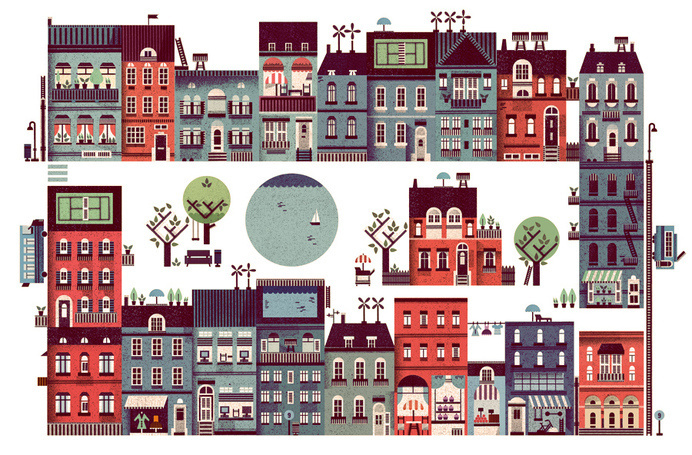 Uponor / Lotta Nieminen #city #illustration #building #texture
