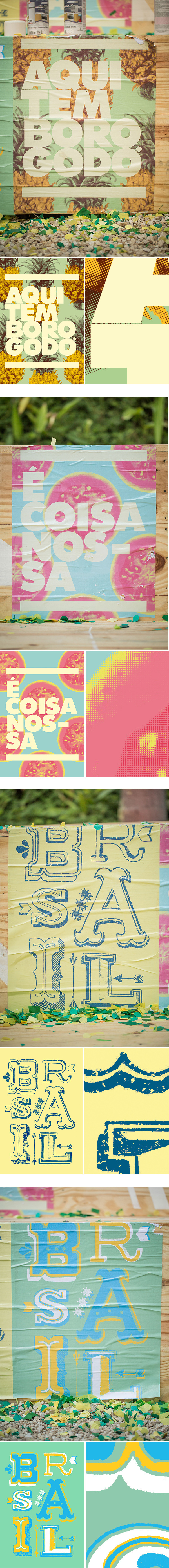 CWorld cup idea #86: Fifa World Cup 2014 on Behance #typography #poster #lettering #fruit #world cup #brazil