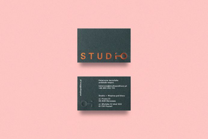 Dmowski & Co. designed the minimal brand identity for Studio, a Warsaw-based company offering a comprehensive turnkey interior finishing service.