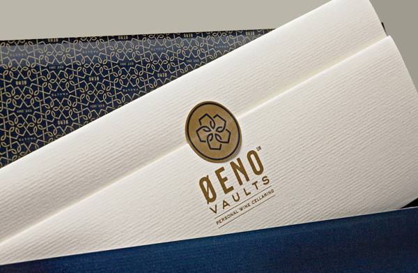 Oeno Vaults on Behance #printing #envelope #gold #stationery #sticker