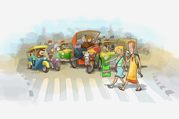 Travel light illustration for Baobab Reizen by The Ad Agency
