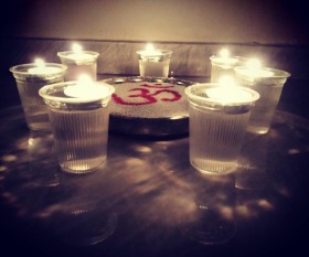 Floating rangoli with floating Diyas