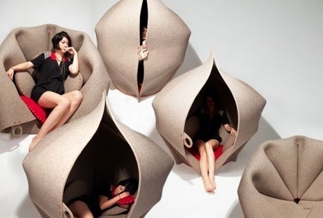 Shhh!!! 'Hush Pod' Brings Blissful Silence to Public Seating | Designs & Ideas on Dornob #pod #hush