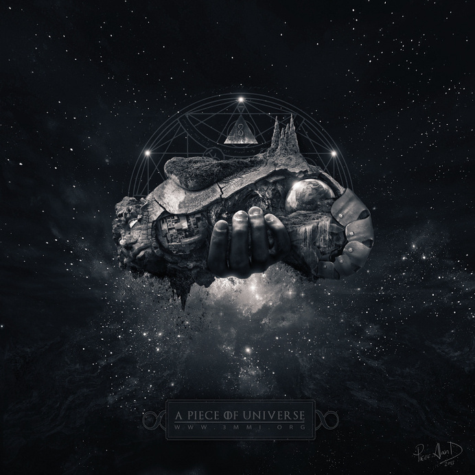 "A Piece Of Universe" by Pierre-Alain D. #universe #fiction #earth #stars #galaxy #surreal #hand #science