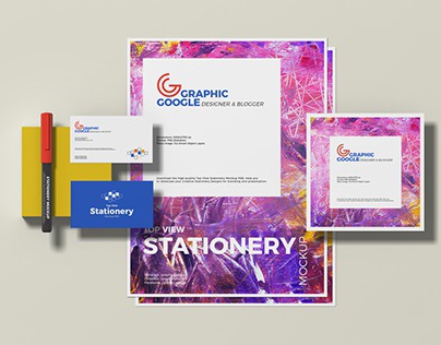 Free Top View Stationery Mockup PSD