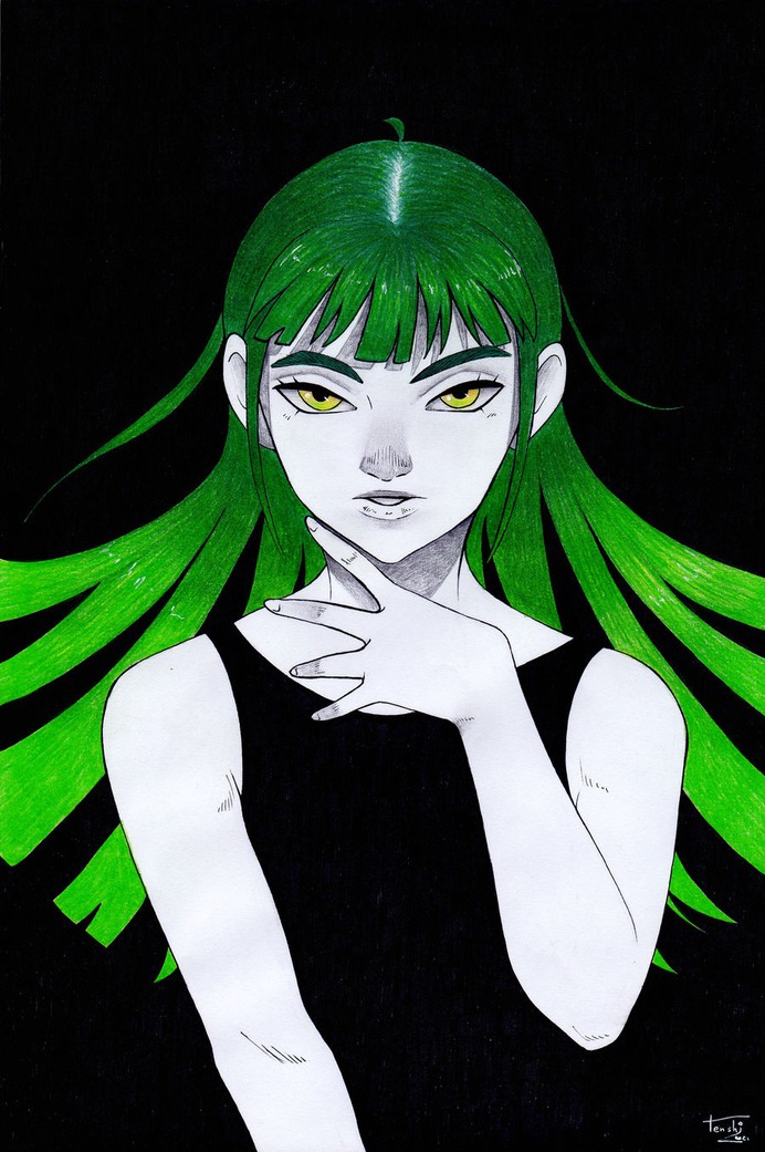 Modeling in green by Tenshi-Yoru