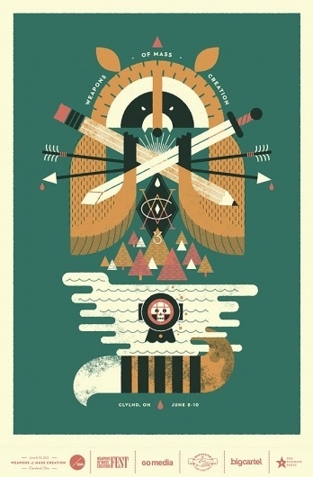Limited Edition Art print by Dan Christofferson | Weapons of Mass Creation Fest #vector #print #texture #illustration #green