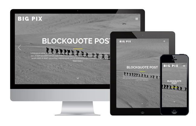 Big Pix : Free Responsive Blogging WordPress Theme