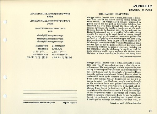 In 1943 Princeton University Press undertook the publishing of Thomas Jefferson's papers as a fifty two volume set. Linotype convinced Pri #type #specimen #typography