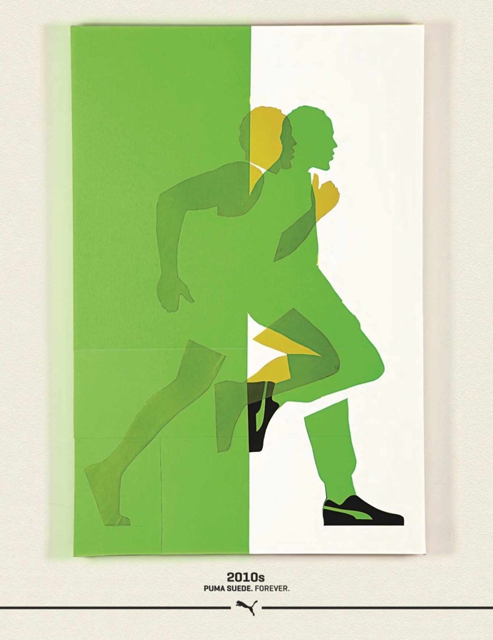 Puma Suede Forever Visual Timeline — 2010s — Cut Paper Minimal Art by Ben Wiseman #illustration #art #sneakers #fashion #paper #cutpaper