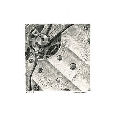 Ben Shafer Concept Art #interior #clockwork #drawing #illustration #machinery #watch #cogs #pencil #metallic
