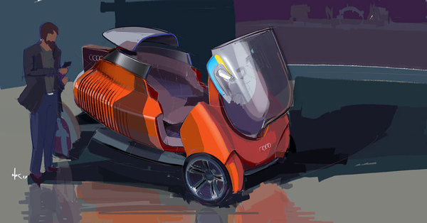 3D printed car for audi by nir siegel self assembles itself #saudi #selfassembling #car #rendering