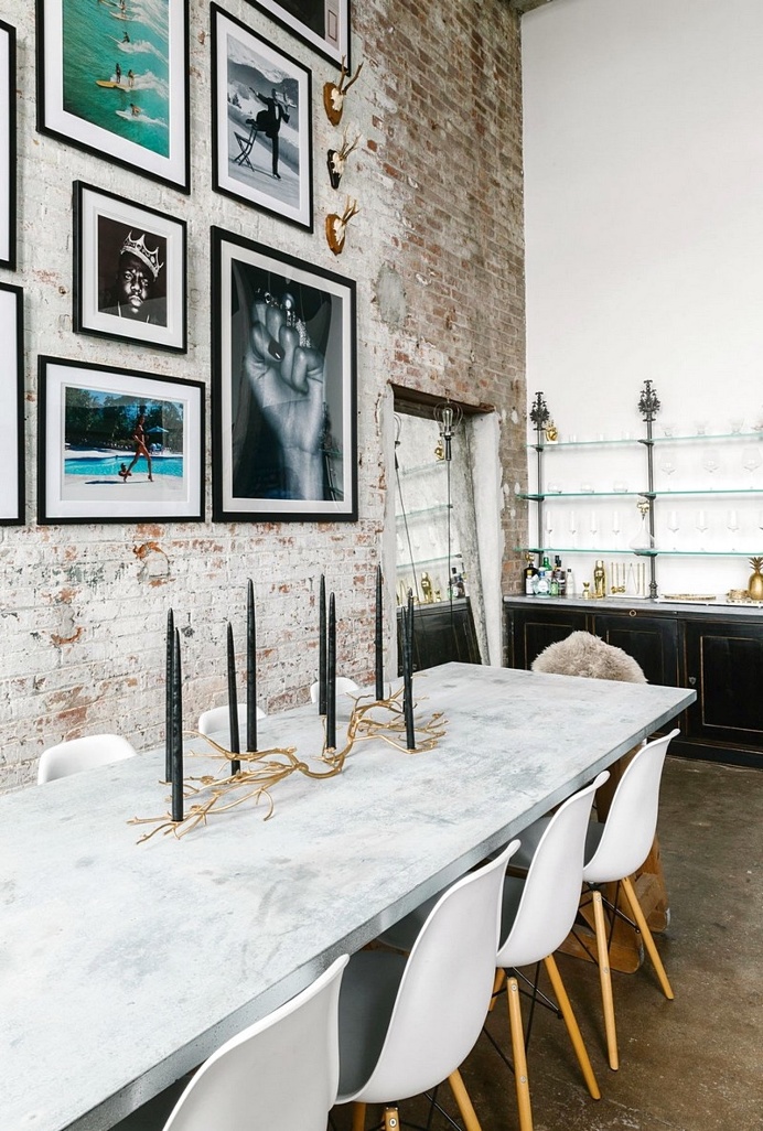 Brooklyn Loft with Aged Brick, Concrete Floors, and Exposed Beams