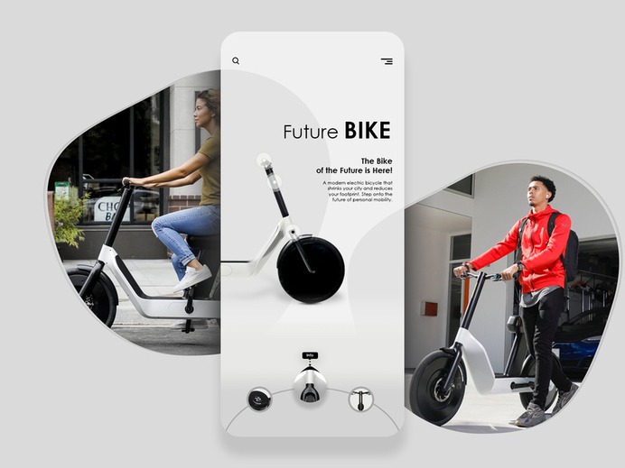 Bike - Mobile App modern electric bicycle bicycle mobile application mobile app design future bike future website mobile app mobile app design ux ui