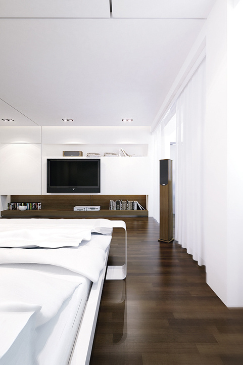 CJWHO ™ (luxury wooden white bedroom | LINE Architects) #white #design #bedroom #interiors #wood #photography #luxury