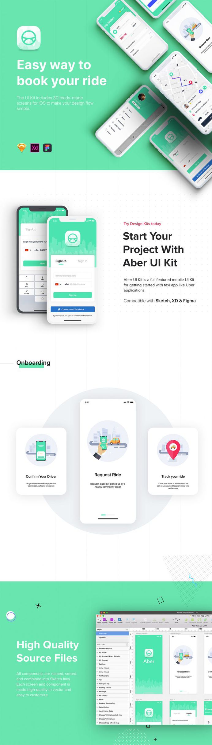 ABER – Taxi UI Kit for Mobile App