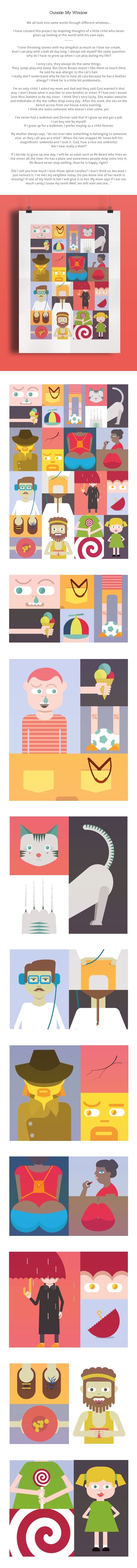 Outside My Window on Behance #colourful #child #childhood #yildirim #yasemin #little #illustration #story