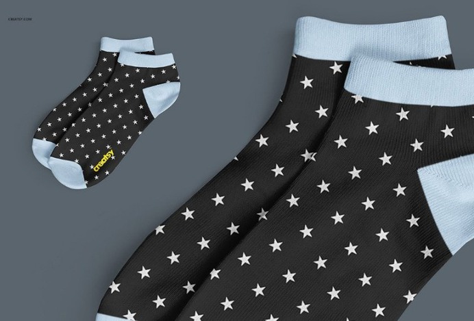 Editable Low Cut Socks Mockup PSD