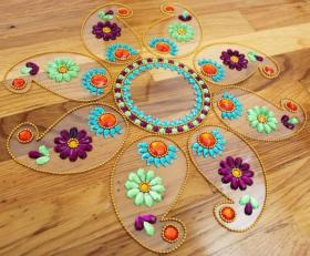 Glass rangoli design