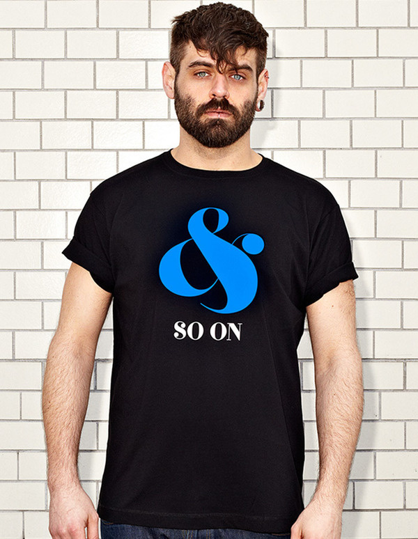 AND SO ON - black t-shirt - men | NATRI - Shirt Label #modern #print #design #shirt #ampersand #minimal #fashion #type #typography