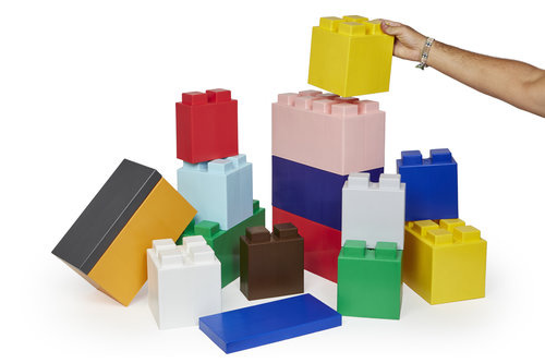 Nothing much more fun than building furniture and decor from colorful blocks. #blocks #fun #colorful #decor #design