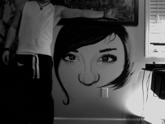 Illustration work #ink #mural #girl #just #illustration #wall #jack #art
