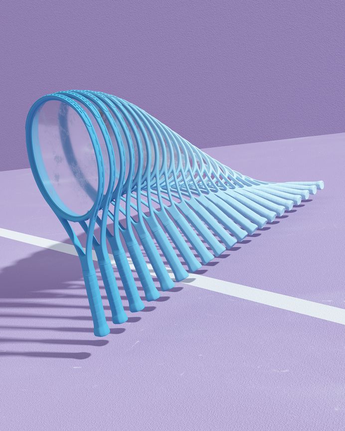 Tennis, from molistudio #surreal #minimalism #pastel #3D #graphic #sport