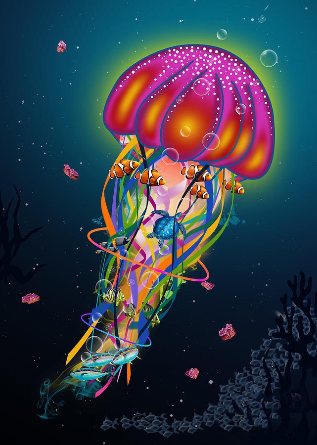easy jellyfish painting & jellyfish paint by numbers #painting