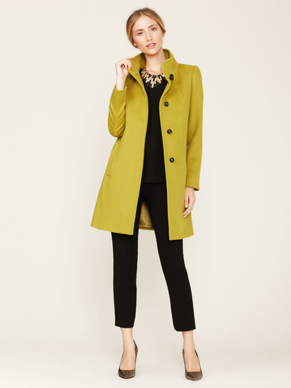 Cinzia Rocca Wool Pipe Neck Coat #jacket #color #winter #fashion #green