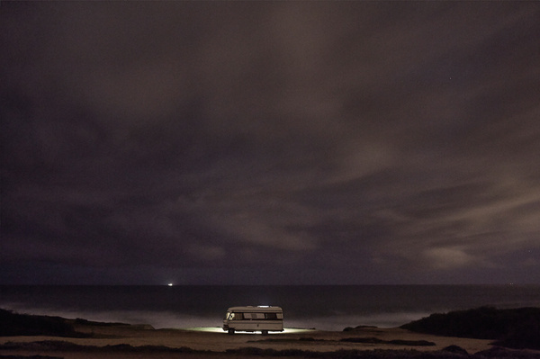 A Van in the Sea #sea #hymer #portugal #nighttime