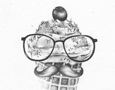 Vanilla Ice #glasses #illustration #vanilla #ice #drawing #moustache