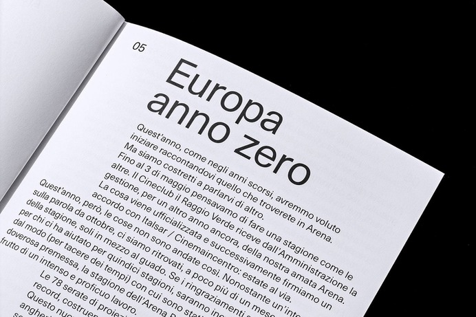 Arena Borghesi Cinema Book - Mindsparkle Mag Matteo Vandelli designed the Arena Borghesi Cinema Book. The 2018 edition of Arena Borghesi Cinema was focused on european comedy, showing a selection of movies directed or produced in Europe. #logo #packaging #identity #branding #design #color #photography #graphic #design #gallery #blog #project #mindsparkle #mag #beautiful #portfolio #designer