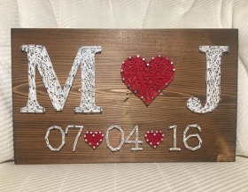 Custom Wedding/Anniversary String Art Sign, Date Art, Wall decor, Personalized gift for her, Wedding - wedding anniversary for her