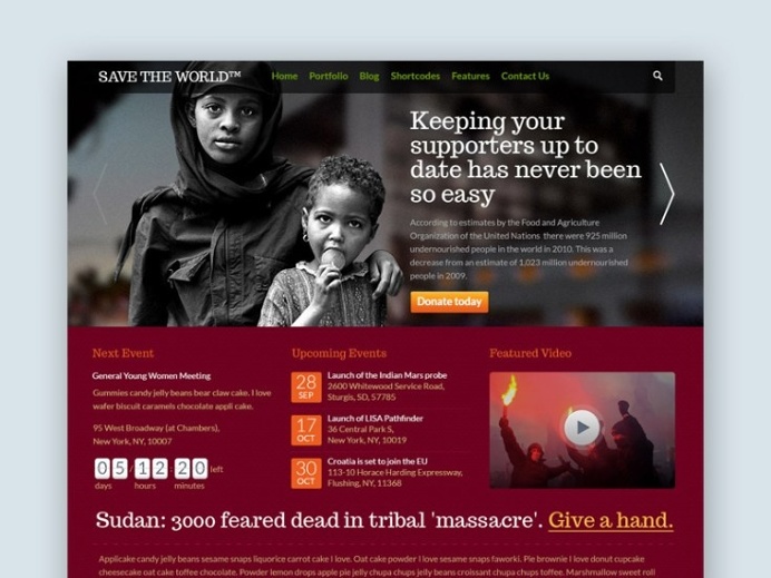 SaveTheWorld: Free Responsive Charity HTML Template