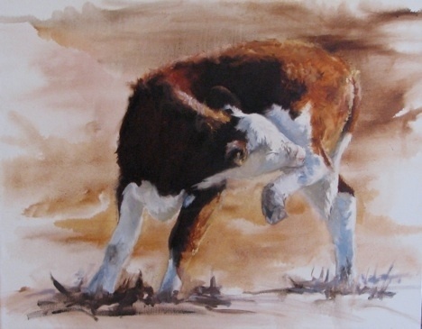 Itchy #cow #elizabeth #durango #painting #art #kinahan