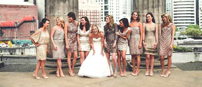 We have totally fallen in love with sequinned & metallic bridesmaid dresses. Silver, rose gold, champagne or bronze dresses, we are just crazy about all of them!