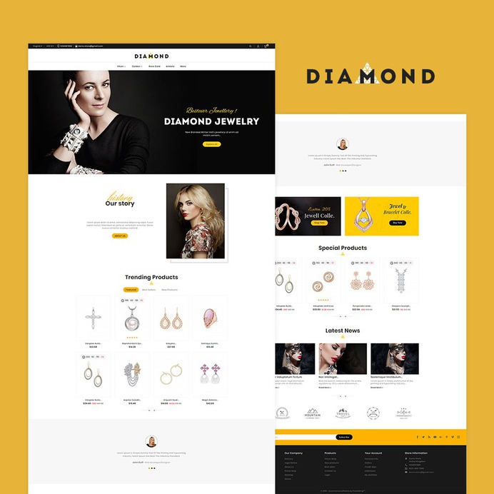 #Diamond #Jewelry #Imitation Shop – #Prestashop #Responsive #Theme | #TemplateTrip #eCommerce #Website #Design #Template
