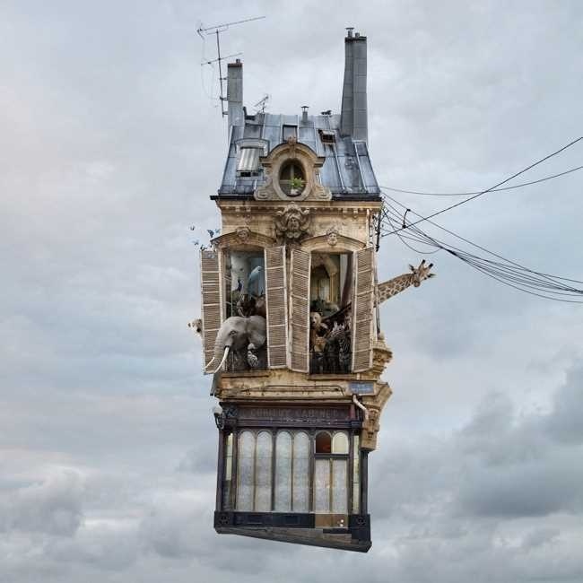 Flying Houses by Laurent Chehere #inspiration #photography #manipulations